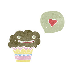 retro cartoon love muffin