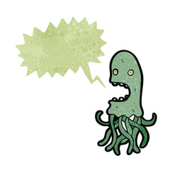 retro cartoon screaming jellyfish
