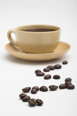cup of coffee on white background