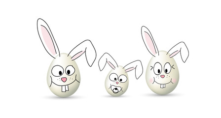 Lustige Hasen mit Ei – Familie