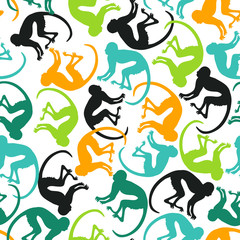 Seamless pattern with colorful monkey.