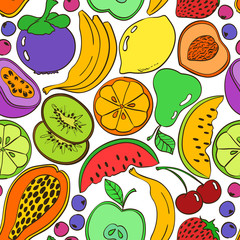 Abstract colorful fruit seamless pattern.