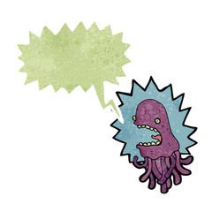 retro cartoon jellyfish