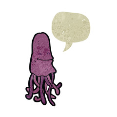 retro cartoon jellyfish