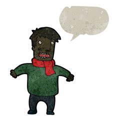 retro cartoon shocked man talking