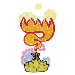 retro cartoon magic lotus flower symbol