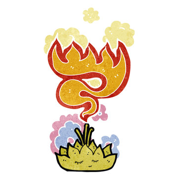 retro cartoon magic lotus flower symbol