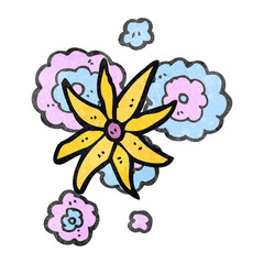 retro cartoon flower