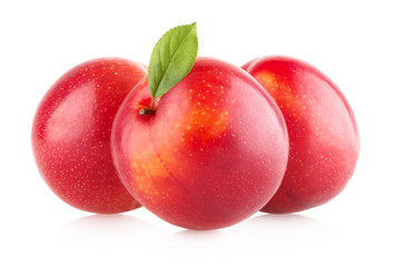 Plums isolated on white background