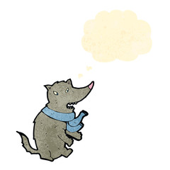 retro cartoon wolf