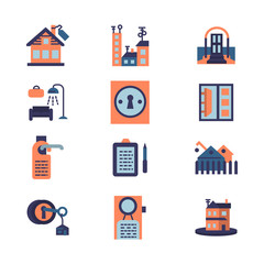 Rent of residential property flat vector icons