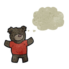 retro cartoon teddy bear with thought bubble