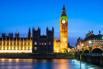 House of Parliament, Bigben, Westminister bridge at Night, London, United Kingdom, UK