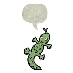 retro cartoon lizard