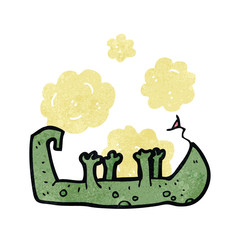 retro cartoon dead lizard