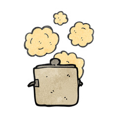 retro cartoon kitchen cooking pot