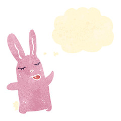retro cartoon cute pink rabbit