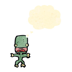 retro cartoon little alien