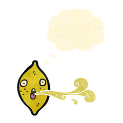 retro cartoon squirting lemon