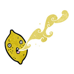retro cartoon squirting lemon