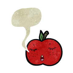 retro cartoon talking apple