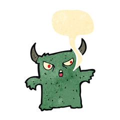 retro cartoon little monster