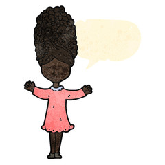 retro cartoon singing woman