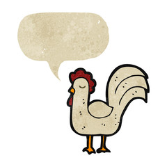 retro cartoon crowing cockerel