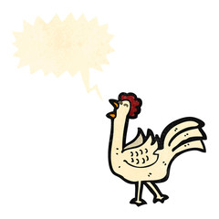 retro cartoon crowing cockerel