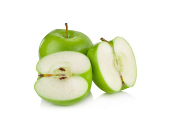 green apples isolated on white background
