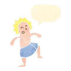 retro cartoon man in towel