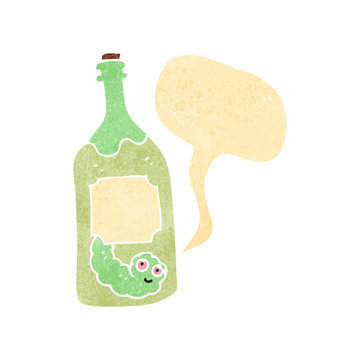 retro cartoon tequila bottle