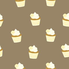 Cupcake seamless background.