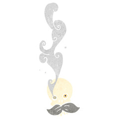 Fototapeta premium retro cartoon skull with mustache