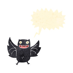 retro cartoon screeching bat