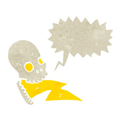 retro cartoon shrieking skull