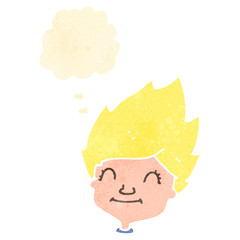 retro cartoon blond face