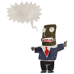 retro cartoon stressed businessman