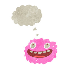 Obraz premium happy little furball creature retro cartoon