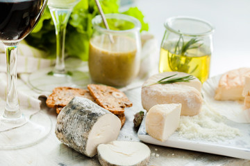 Assorted Cheese Plate with vegetables