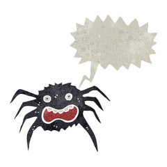 retro cartoon frightened spider