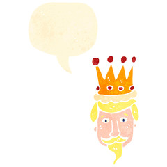 retro cartoon king's head