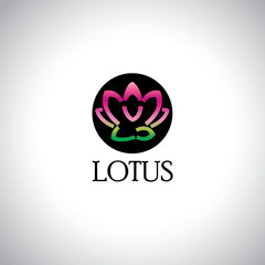 An abstract logo of a lotus.A lotus depicts peace and bright soul in the form of a logo. 