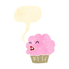 retro cartoon cupcake