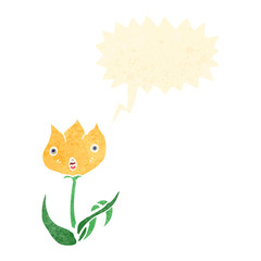 retro cartoon flower