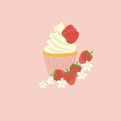 Strawberry cupcake.