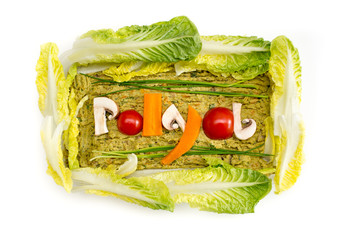 A delicious home made creamy poly salad