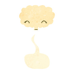 retro cartoon cloud blowing wind