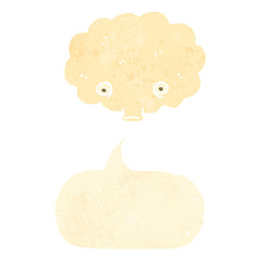 retro cartoon cloud blowing wind