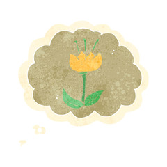 retro cartoon flower symbol